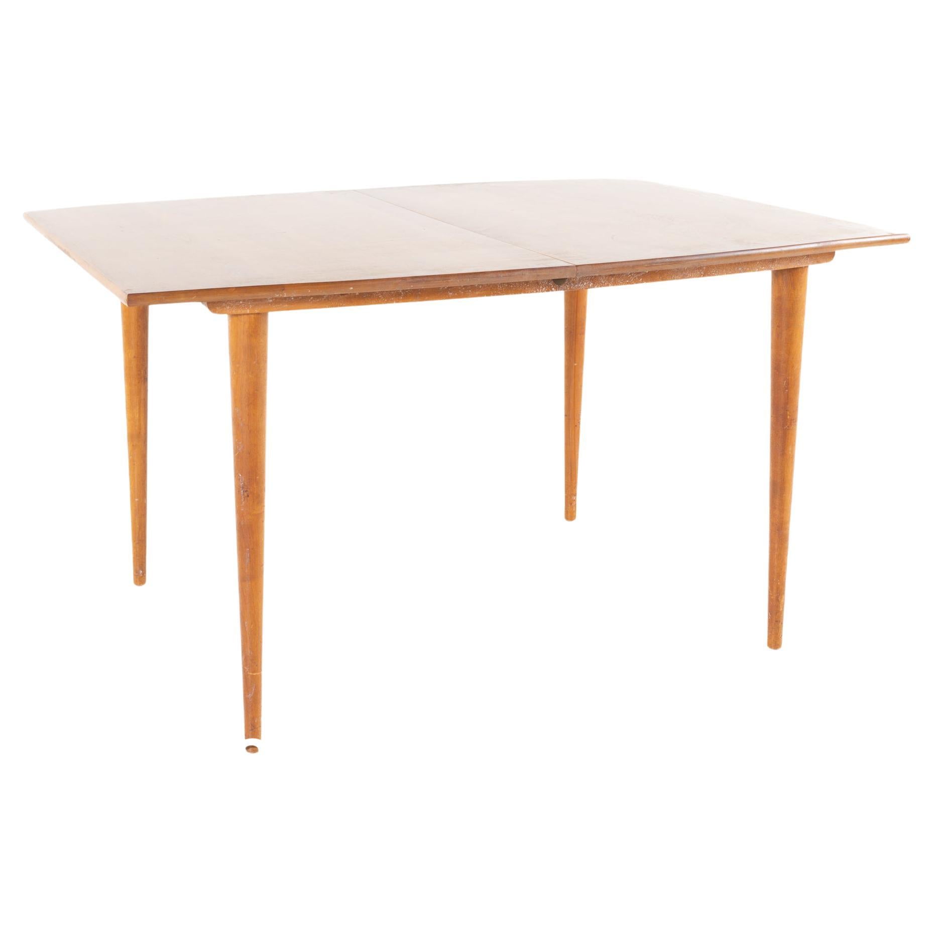 Conant Ball Style Mid-Century Blond Rectangular Dining Table with Peg Legs