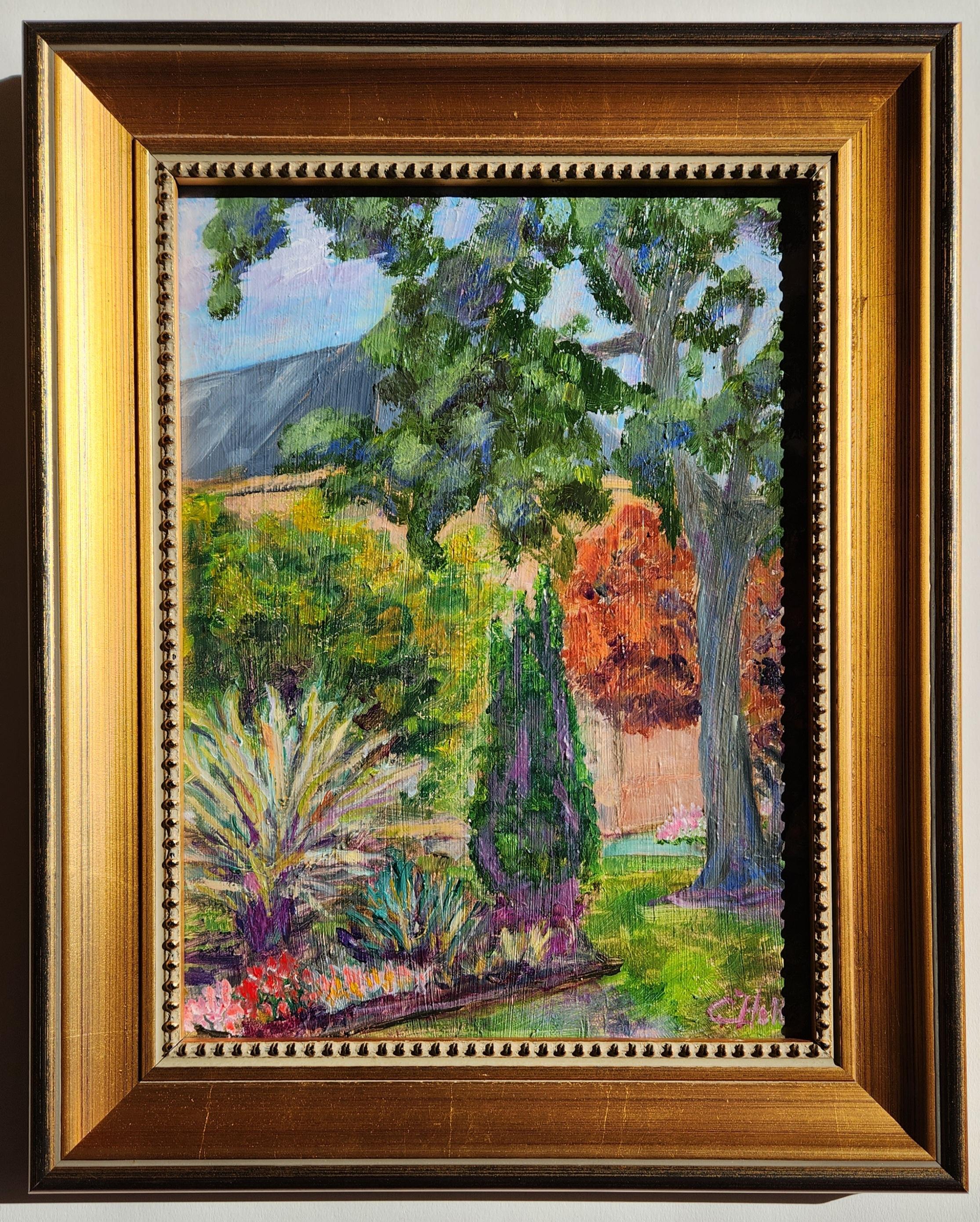 Oil on Canvas Landscape -- City Garden - Painting by Conard Holton