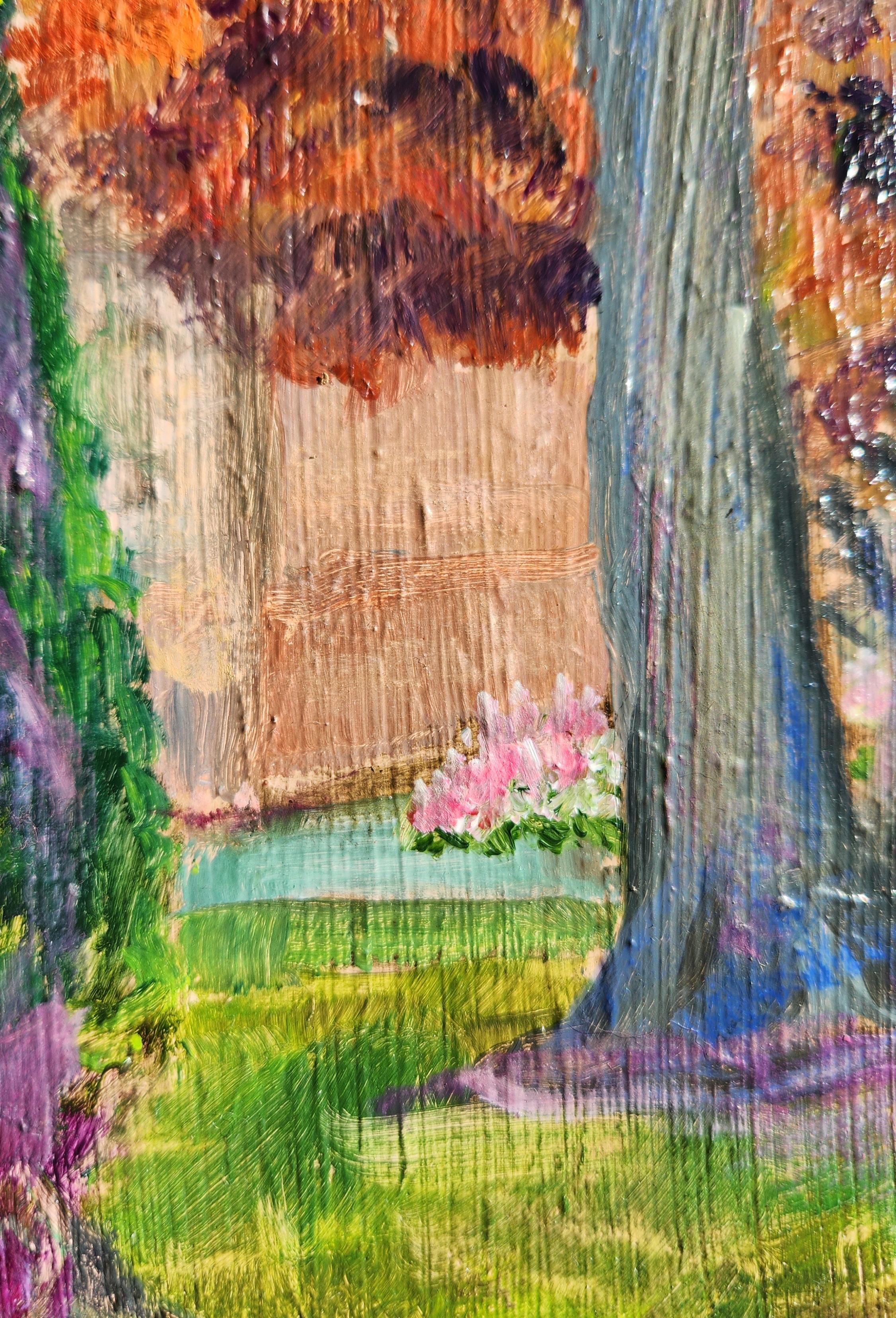 Oil on Canvas Landscape -- City Garden For Sale 2