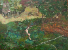 Oil on Canvas Landscape Painting -- "Woodland Brook"