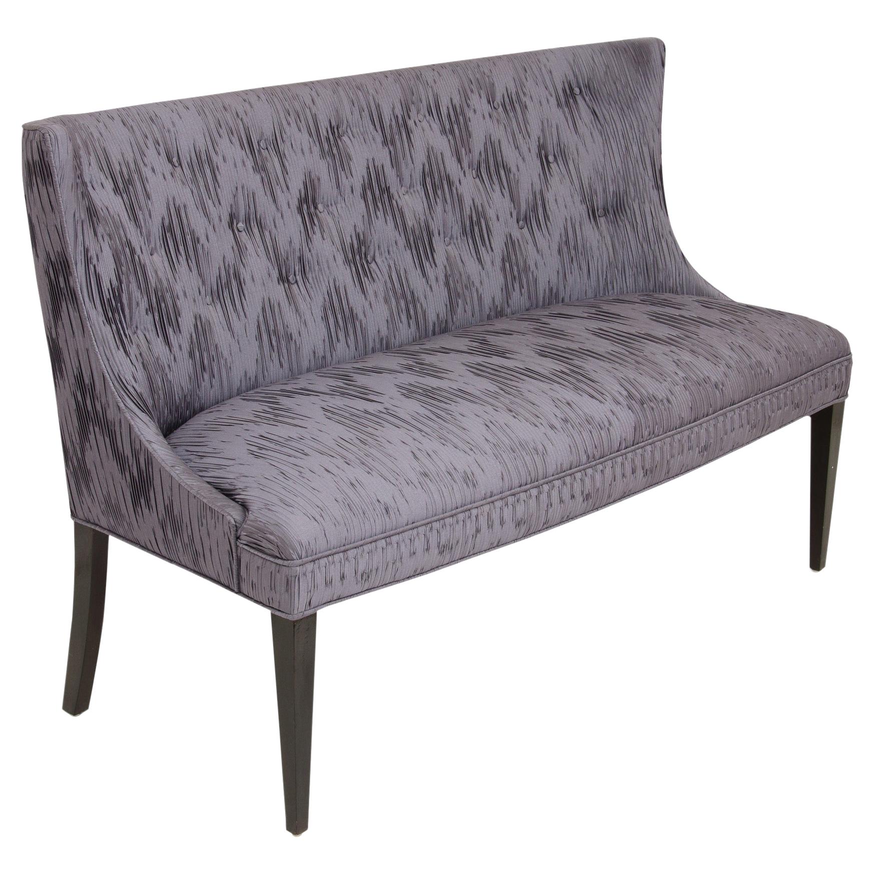 French settee 1940's style with Tufted Back and Tapered Legs For Sale