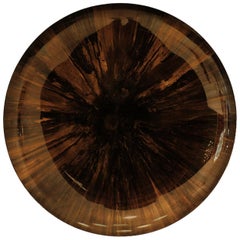 Concave Brown Mirror with Natural Pigments