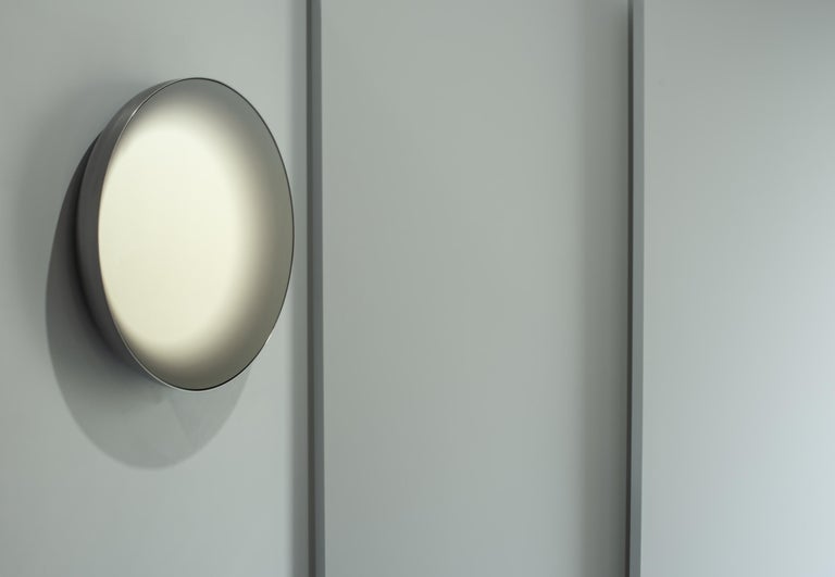 Concave Convex Mirror Contemporary Mirror in Steel and Mirror For Sale 1