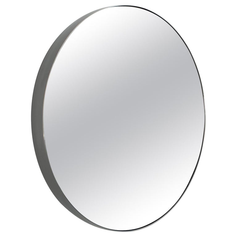 Concave Convex Mirror Contemporary Mirror in Steel and Mirror For Sale