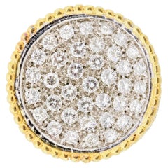 Concave Diamond Sculpted Gold Cocktail Ring