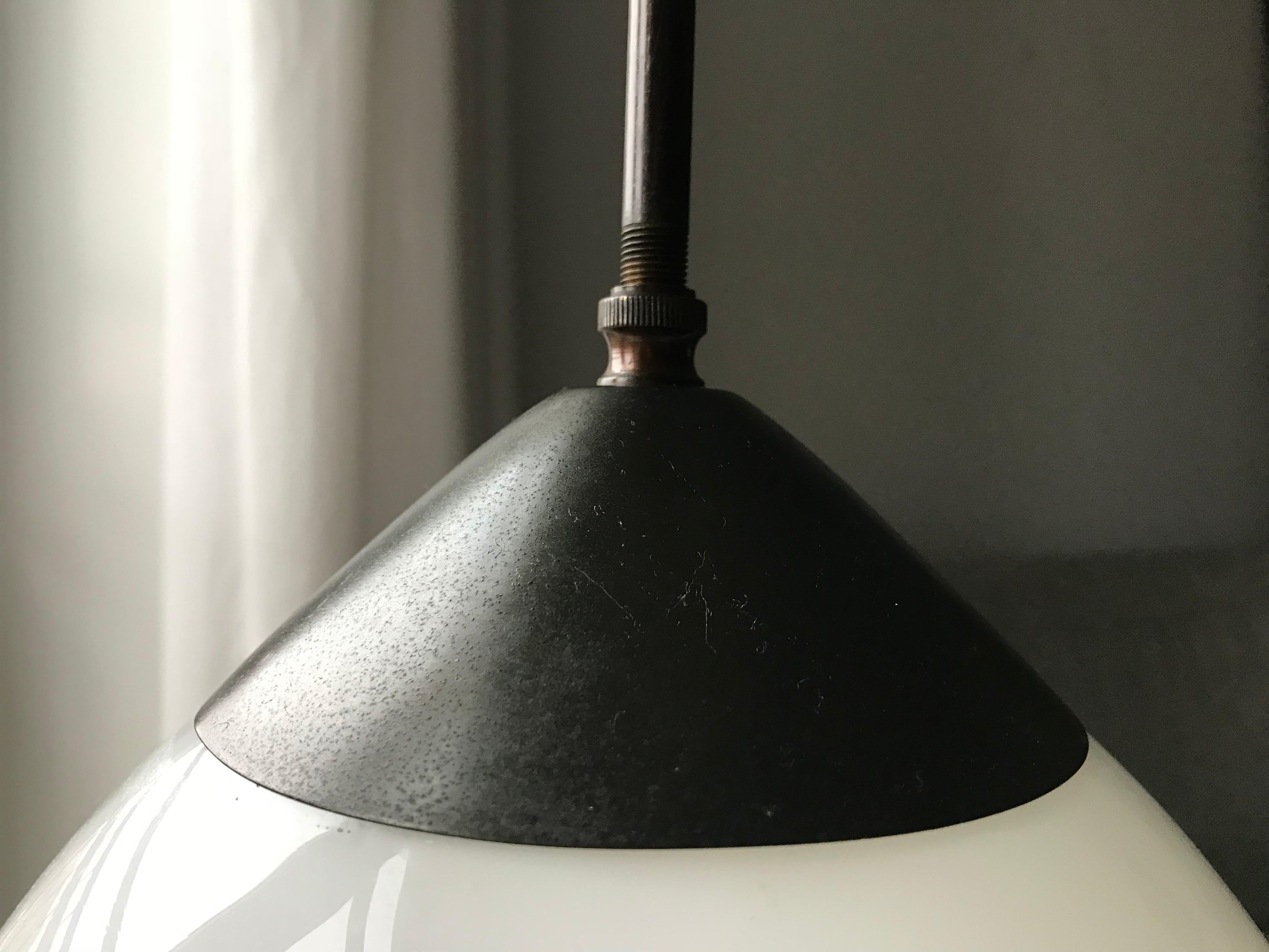 Concave Fog & Mørup Art Deco Opaliner Pendant For Sale 3