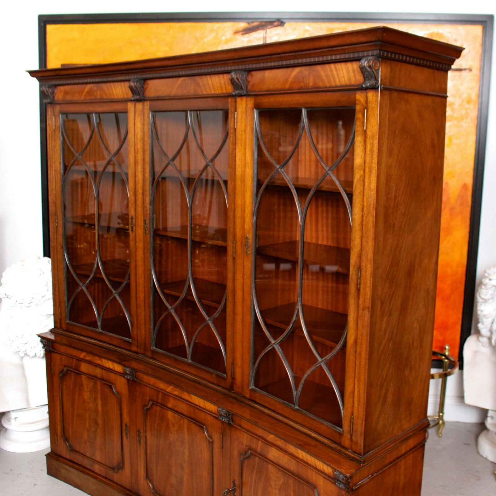 Concave Glazed Bookcase Bevan Funnel Display Cabinet Mahogany Astragal 5