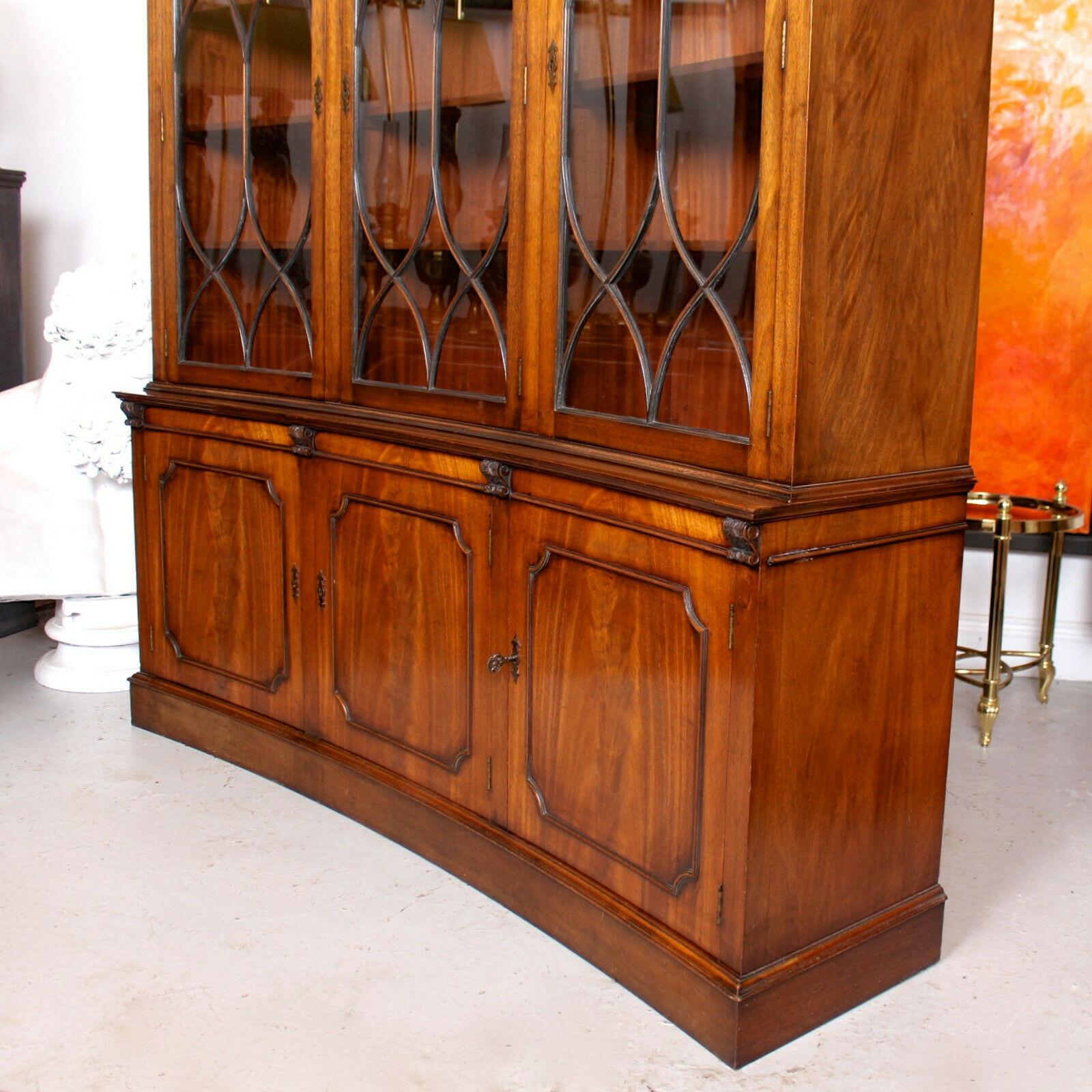 Concave Glazed Bookcase Bevan Funnel Display Cabinet Mahogany Astragal 6