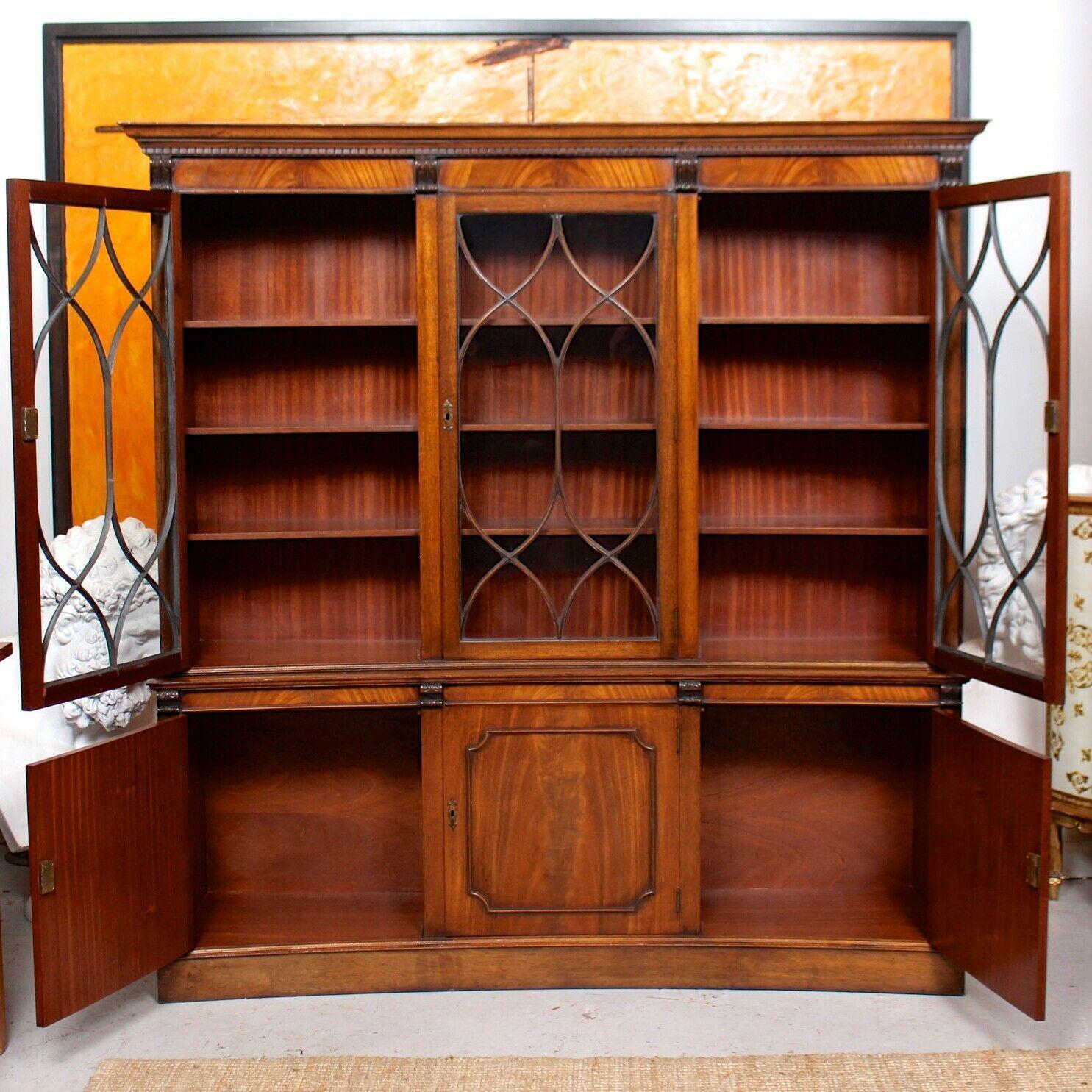Concave Glazed Bookcase Bevan Funnel Display Cabinet Mahogany Astragal 1