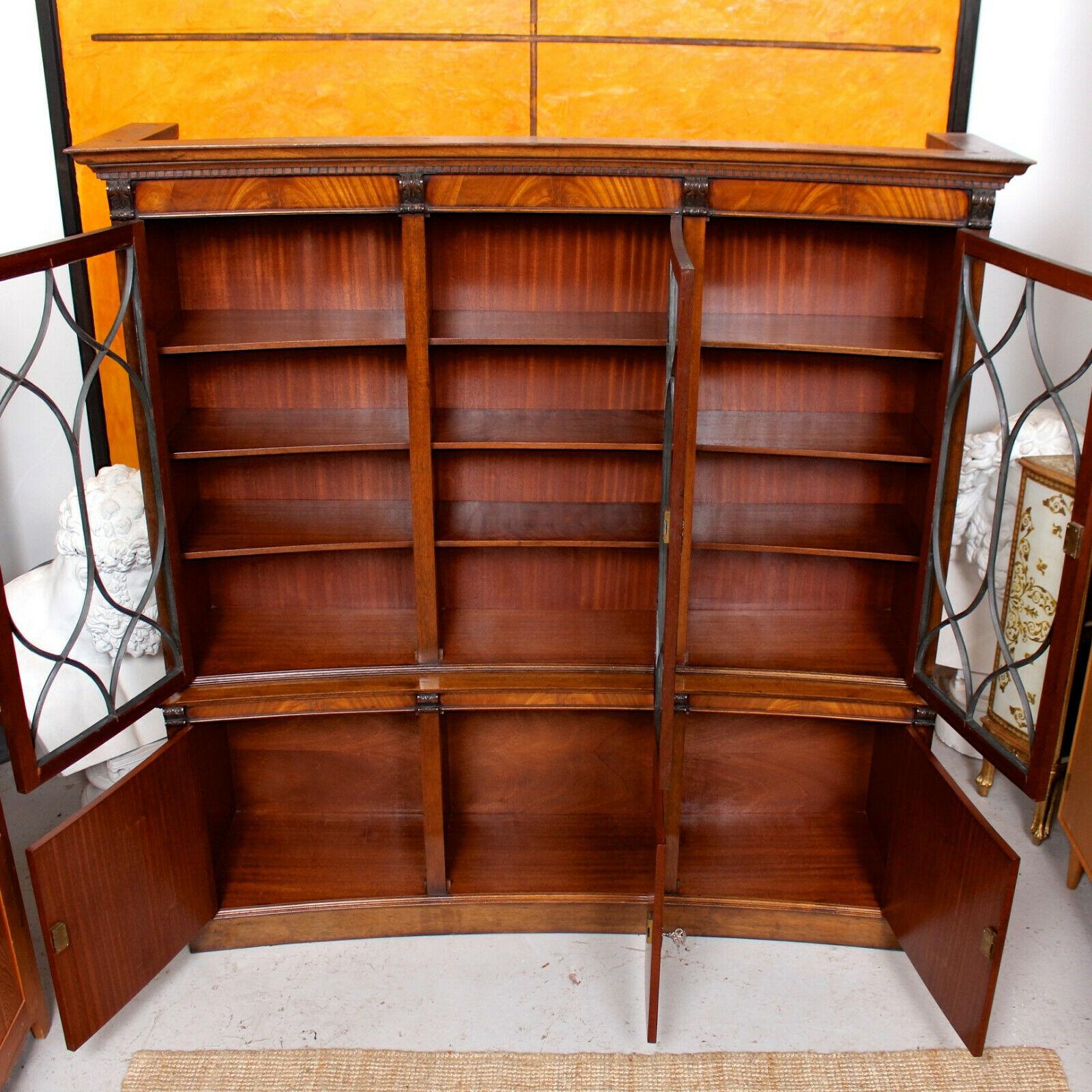 Concave Glazed Bookcase Bevan Funnel Display Cabinet Mahogany Astragal 3