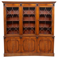 Vintage Concave Glazed Bookcase Bevan Funnel Display Cabinet Mahogany Astragal