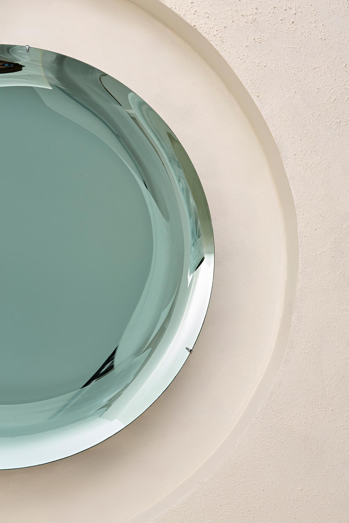 Turc Miroir concave vert menthe par Homa en vente