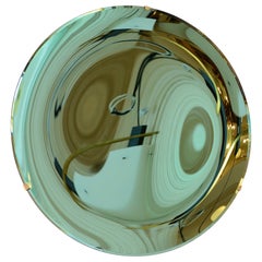 Sculptural Concave Mirror  in Green