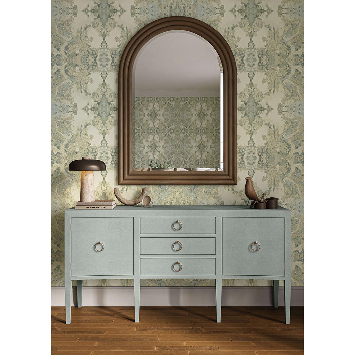 Credenza moderna concava - Lino blu in vendita 3