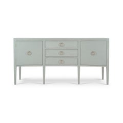 Concave Modern Sideboard - Blue Linen