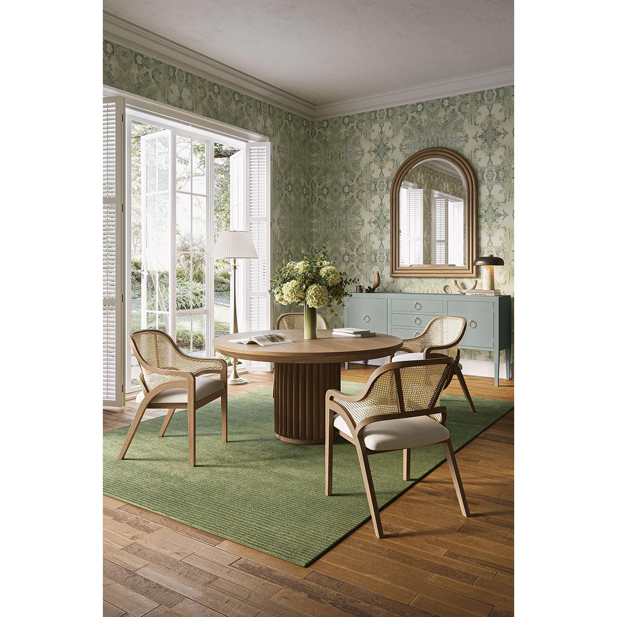 Credenza moderna concava - Lino blu in vendita 2