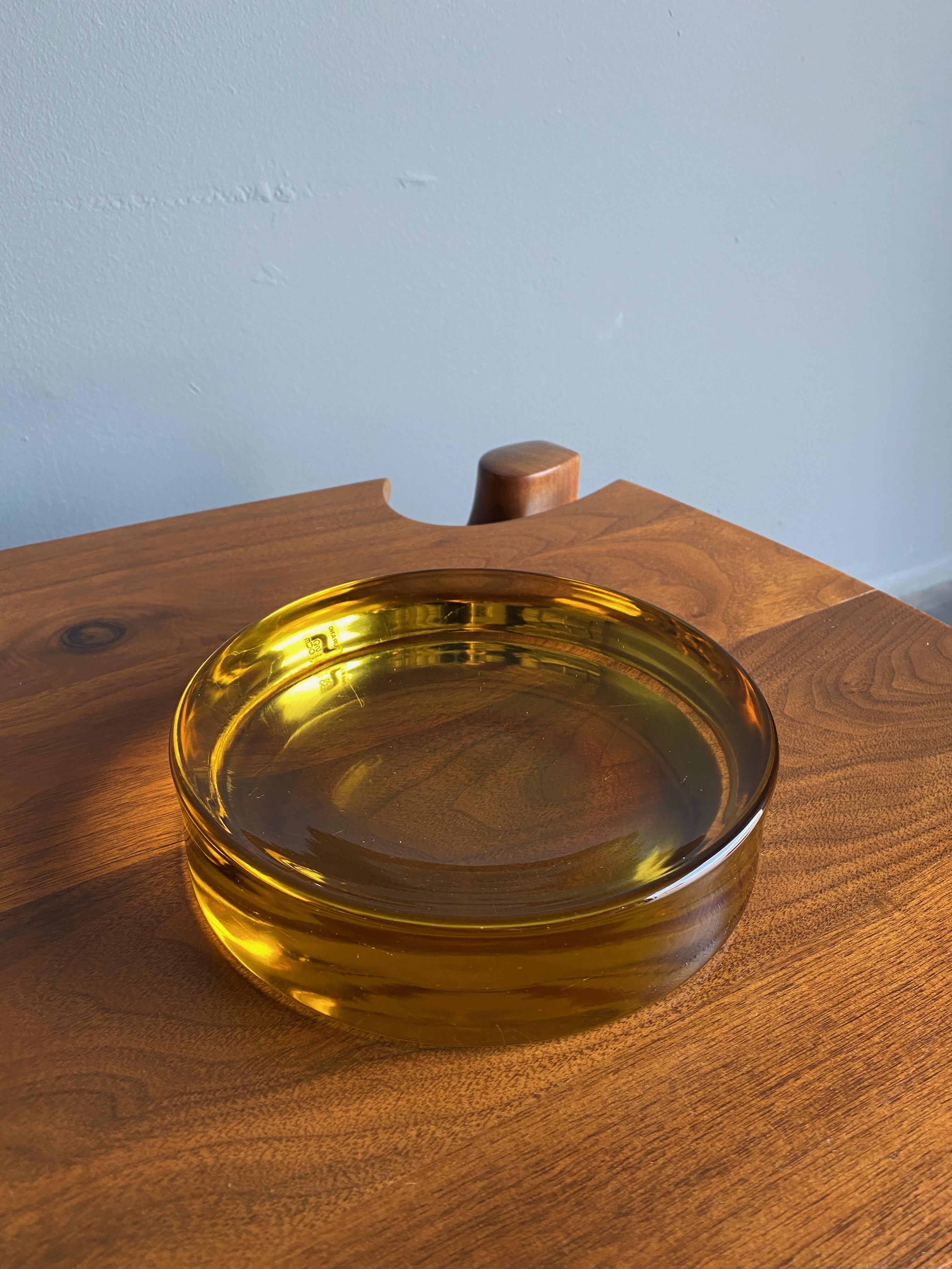 Concave Murano Seguso Arte Amber Glass Dish, circa 1960 For Sale 5