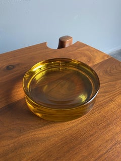 Concave Murano Seguso Arte Amber Glass Dish, circa 1960