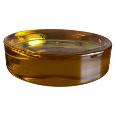 Concave Murano Seguso Arte Amber Glass Dish, circa 1960