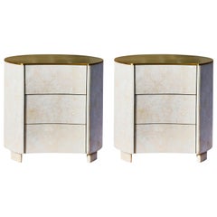 One "Concave" Nightstand in Rock Crystal, by Studio Glustin