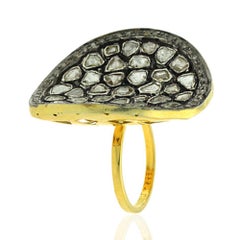 Concave Rosecut Diamond Ring Made In 14k Yellow Gold