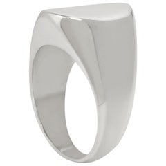 Concave Signet Ring in Silver by Allison Bryan