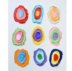 Concentric Polka Daub Slab Painting By Ann Marie Coolick