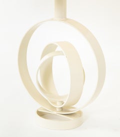Concentric Ring Painted Metal Table Lamp, France, 1970s