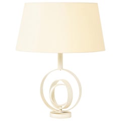 Concentric Ring Painted Metal Table Lamp, France, 1970s