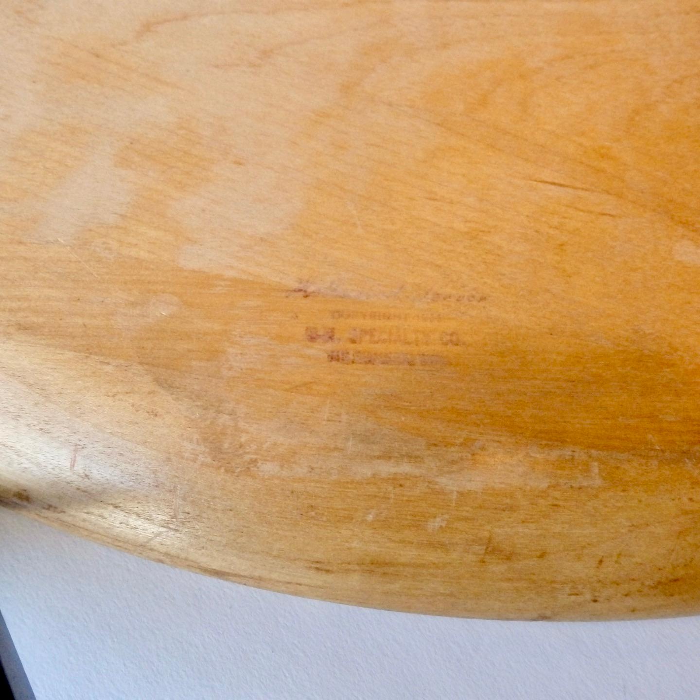 American Concentric Ring Turned Wood Maple Platter or Charger Attributed to Russel Wright For Sale