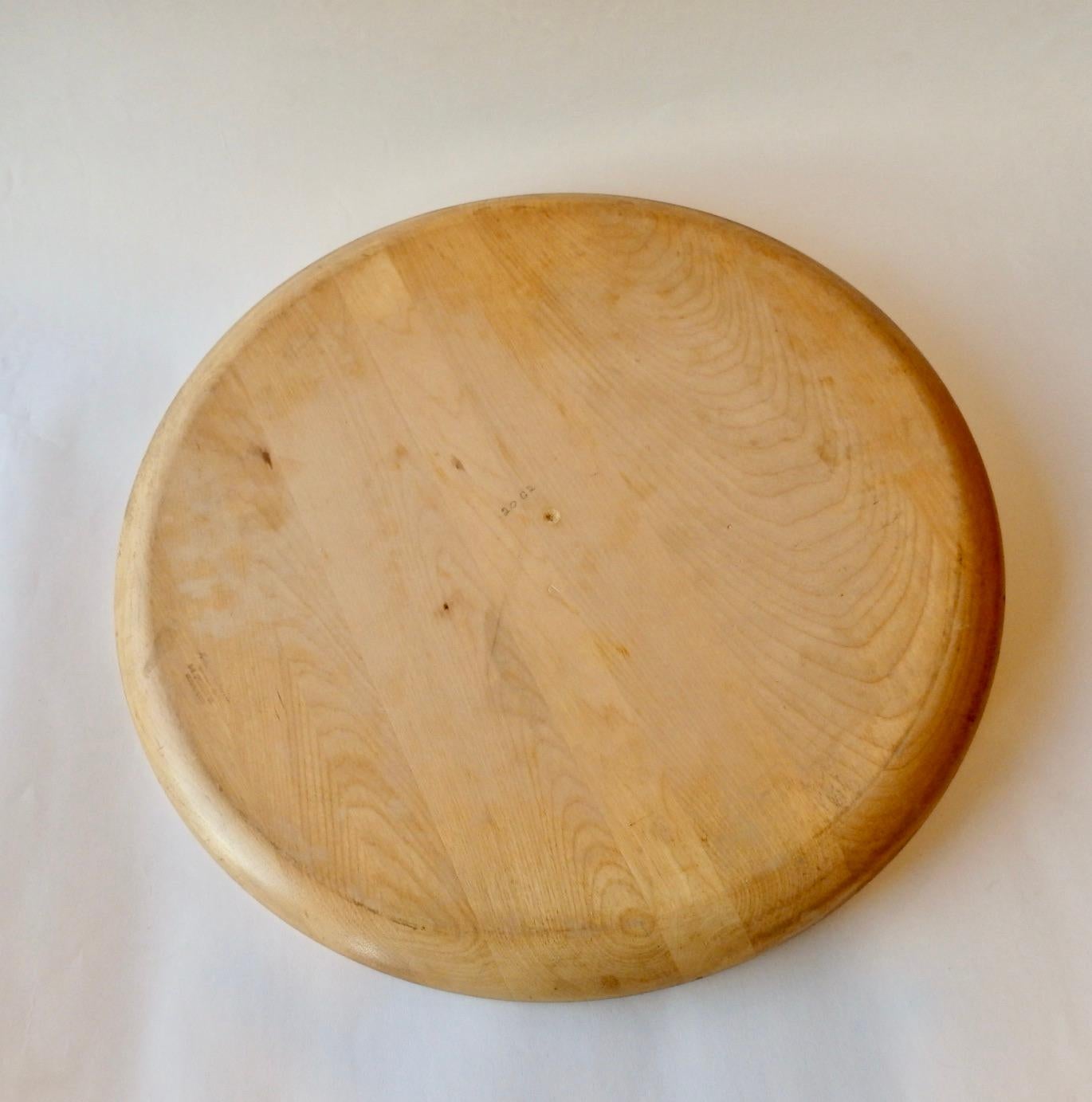 Concentric Ring Turned Wood Maple Platter or Charger Attributed to Russel Wright For Sale 1