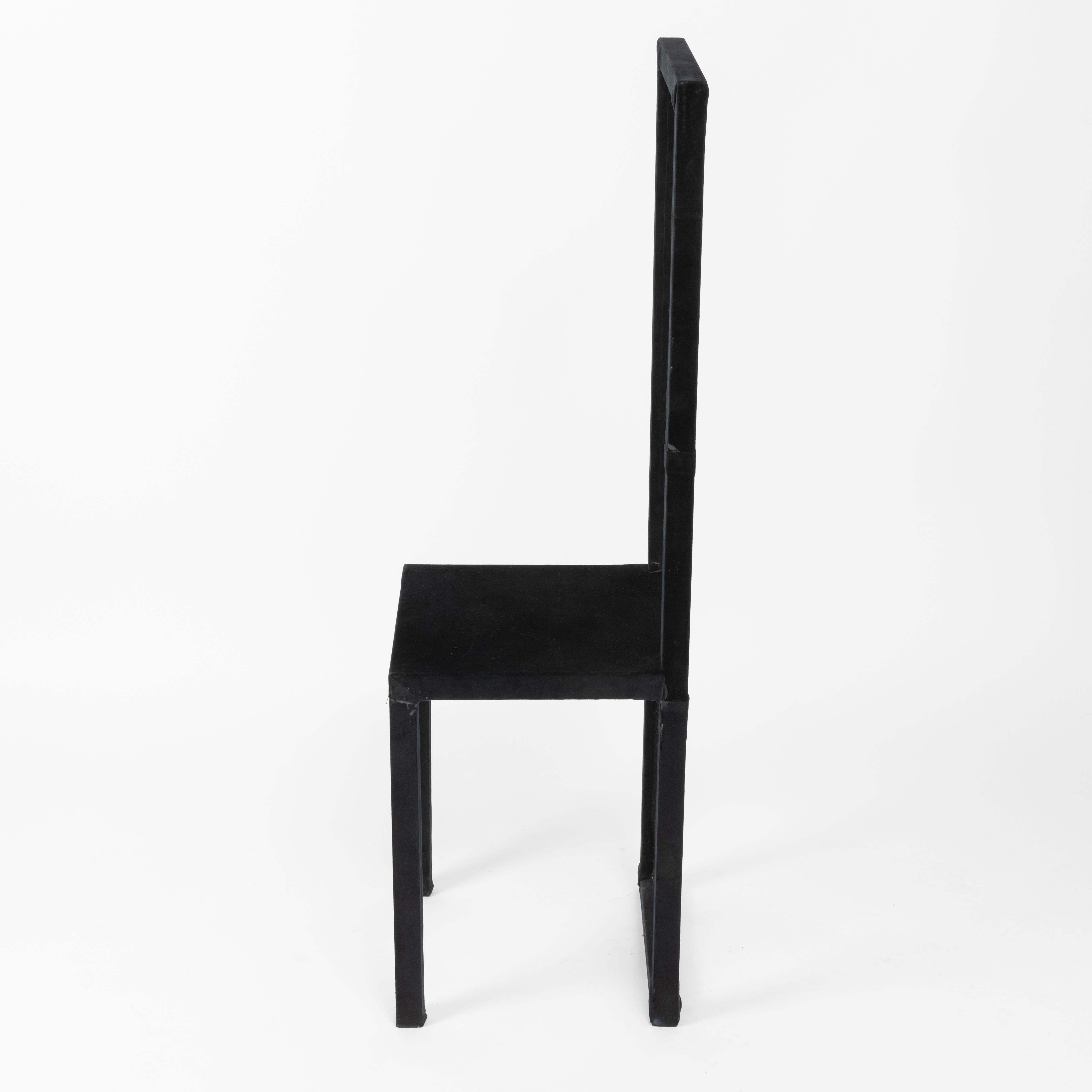 Minimalist Postmodern High-Back Velvet Chair by Robert Wilson, 2014 For Sale