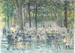 "Concert in Central Park" a Watercolor by Carle Michel Boog
