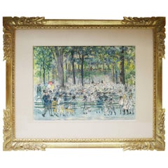 "Concierto en Central Park", acuarela de Carle Michel Boog