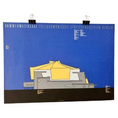Vintage Architectural Concert Poster of the Kammermusiksaal Berlin from 1988