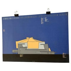 Vintage Architectural Concert Poster of the Kammermusiksaal Berlin from 1988