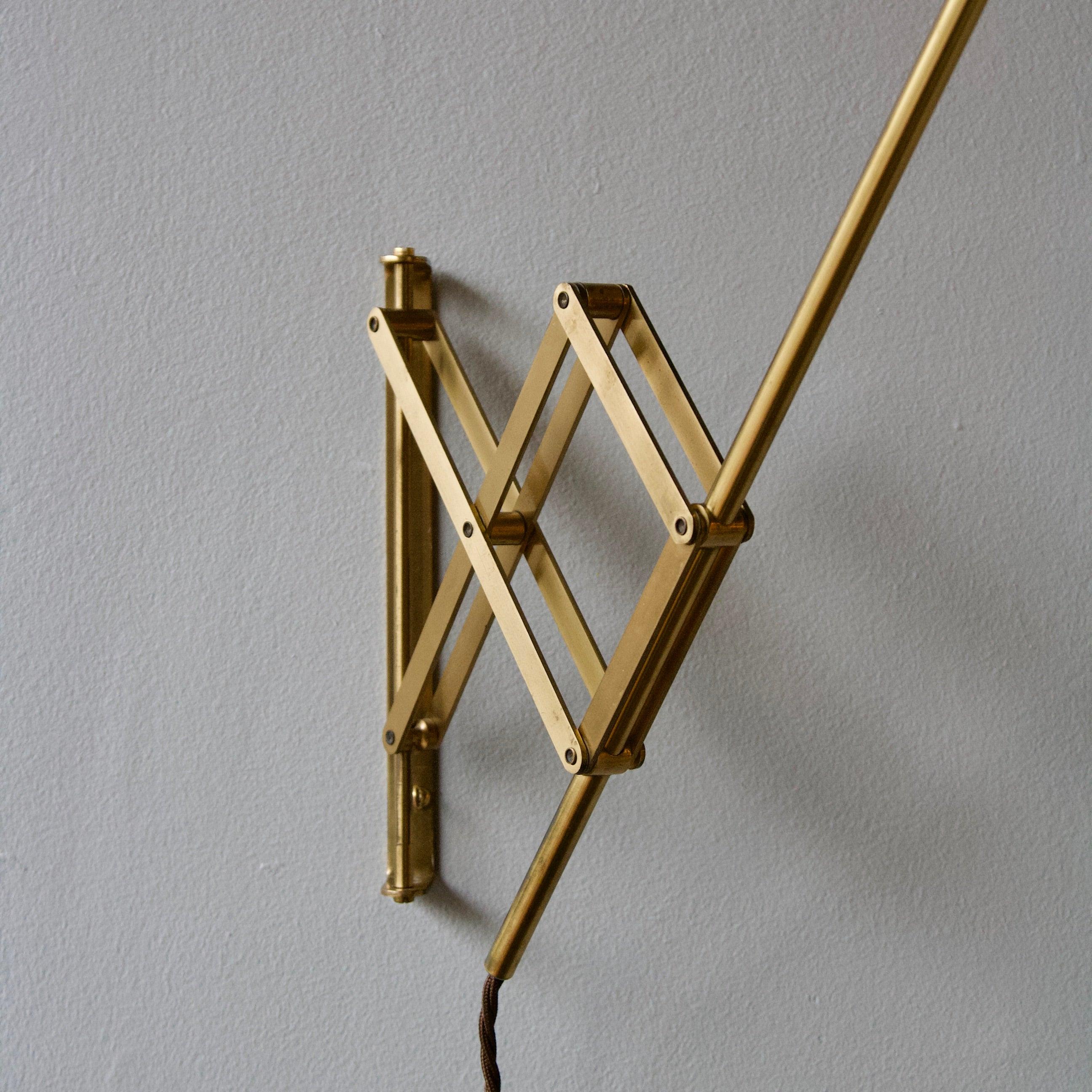 Concertina Brass Wall Light, Denmark, 1950s at 1stDibs concertina wall