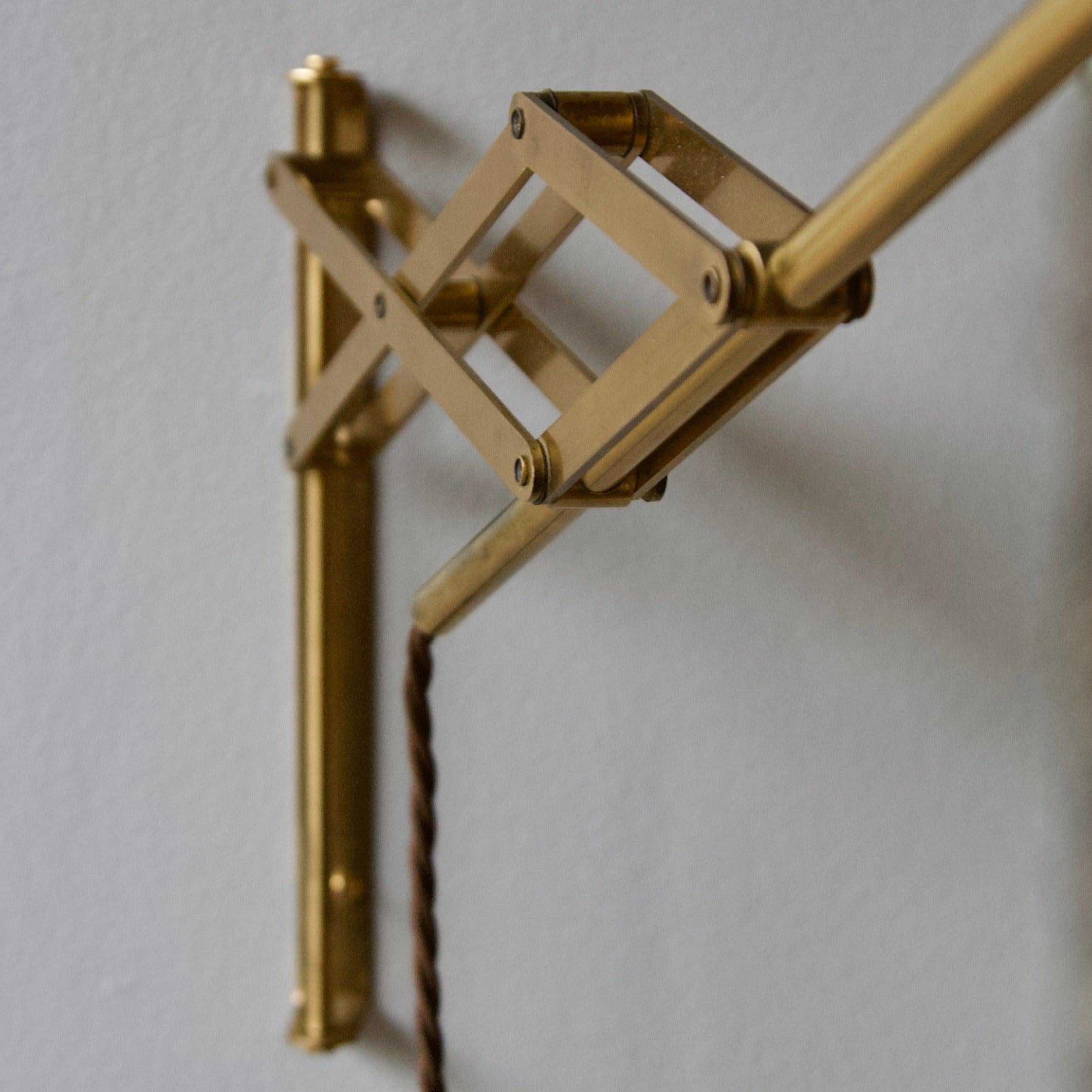 Concertina Brass Wall Light, Denmark, 1950s at 1stDibs concertina wall