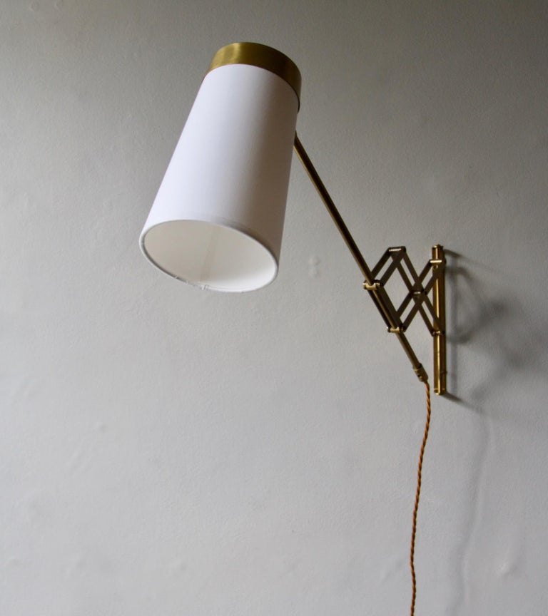 Concertina Wall Light in Polished Brass, Designed and Made in Denmark