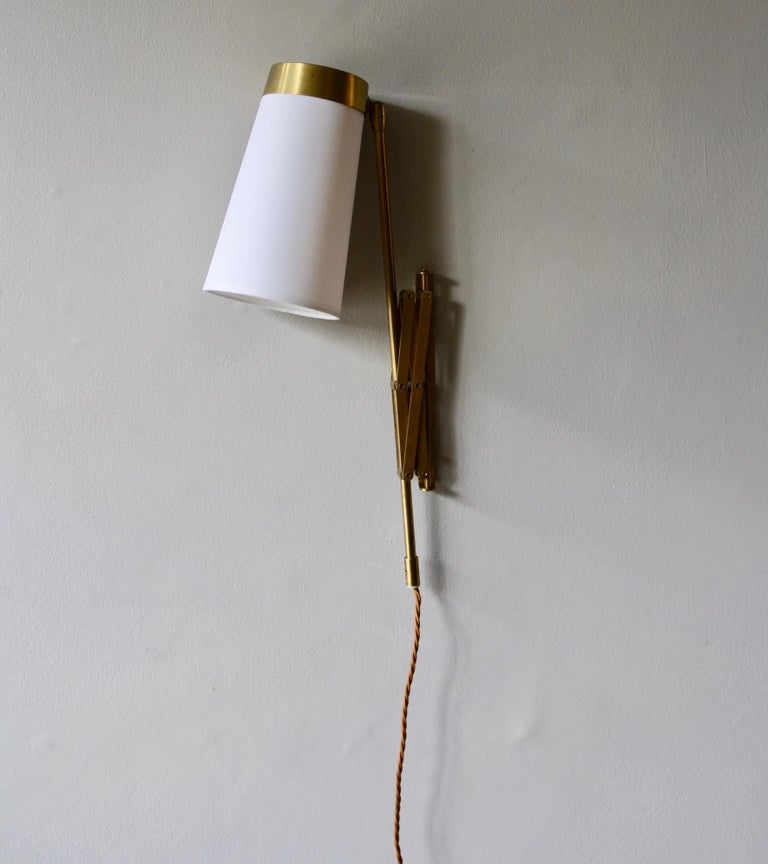 Concertina Wall Light in Polished Brass, Designed and Made in Denmark