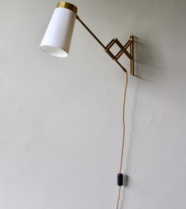 Concertina Wall Light in Polished Brass, Designed and Made in Denmark