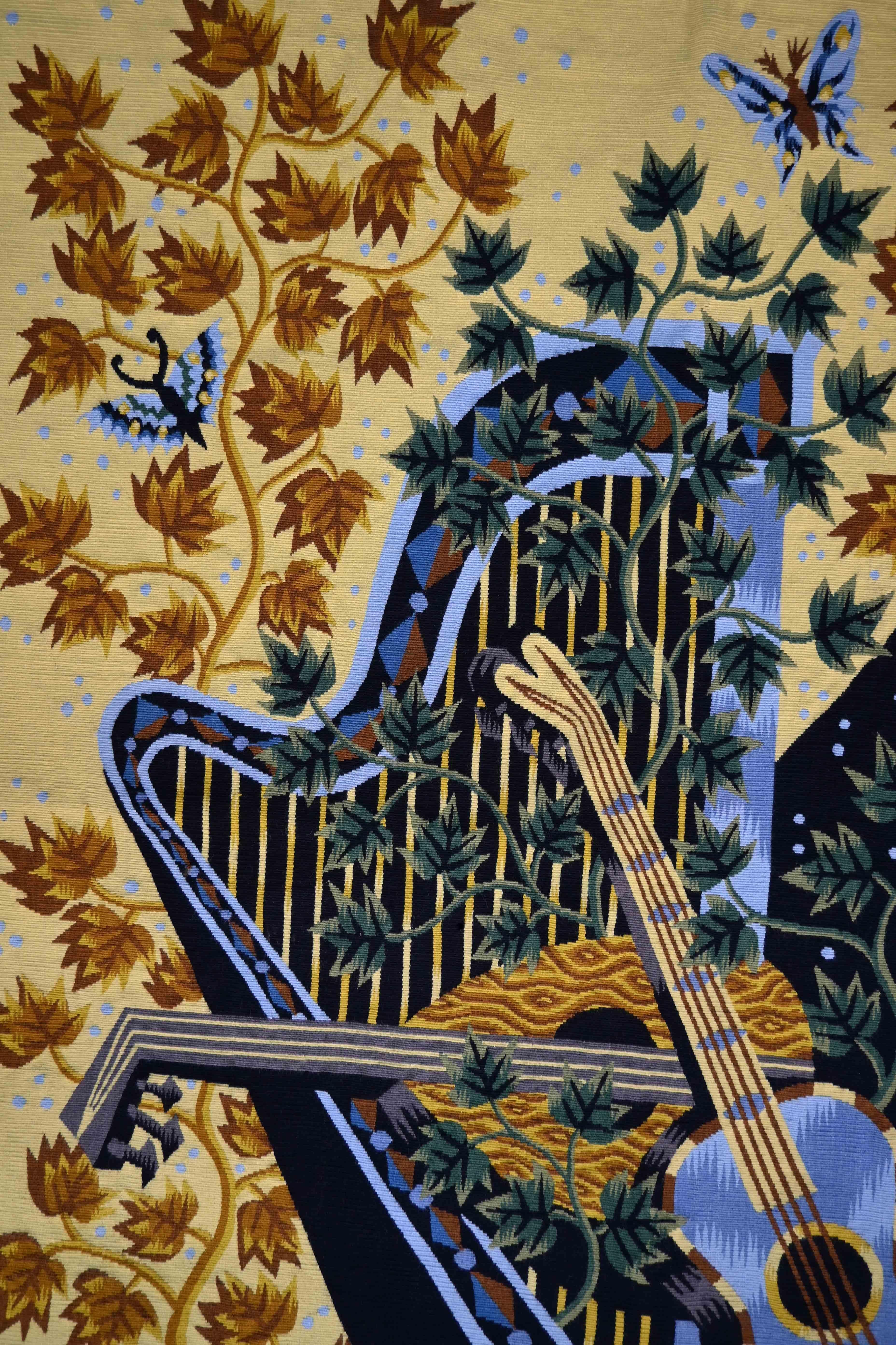 Concerto, Jean Picart Le Doux – Französischer moderner Wandteppich, Atelier Picaud – N 1510 (Moderne) im Angebot