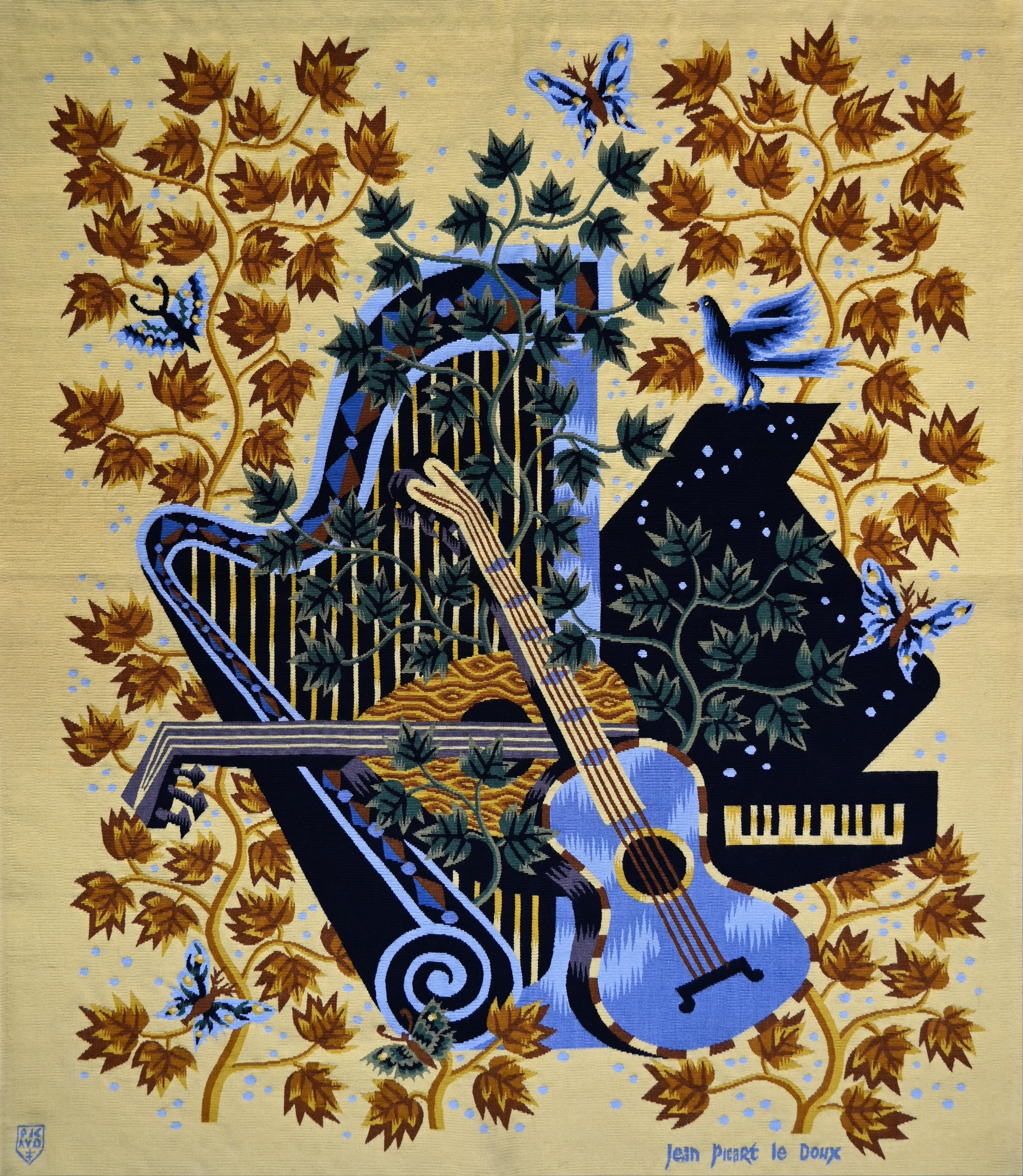 Concerto, Jean Picart Le Doux – Französischer moderner Wandteppich, Atelier Picaud – N 1510 im Angebot 2