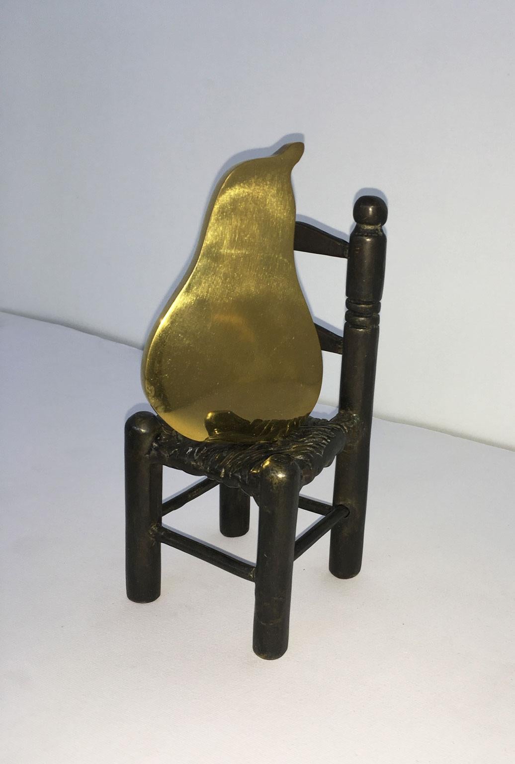1989 Italia Scultura astratta in bronzo Concetto Pozzati In Posa