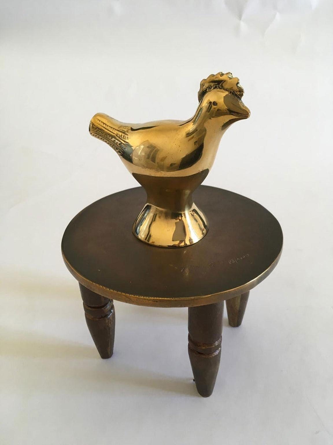 Italy 1982 Post Modern Abstract Bronze Sculpture Lucky Charm by Concetto Pozzati For Sale 2