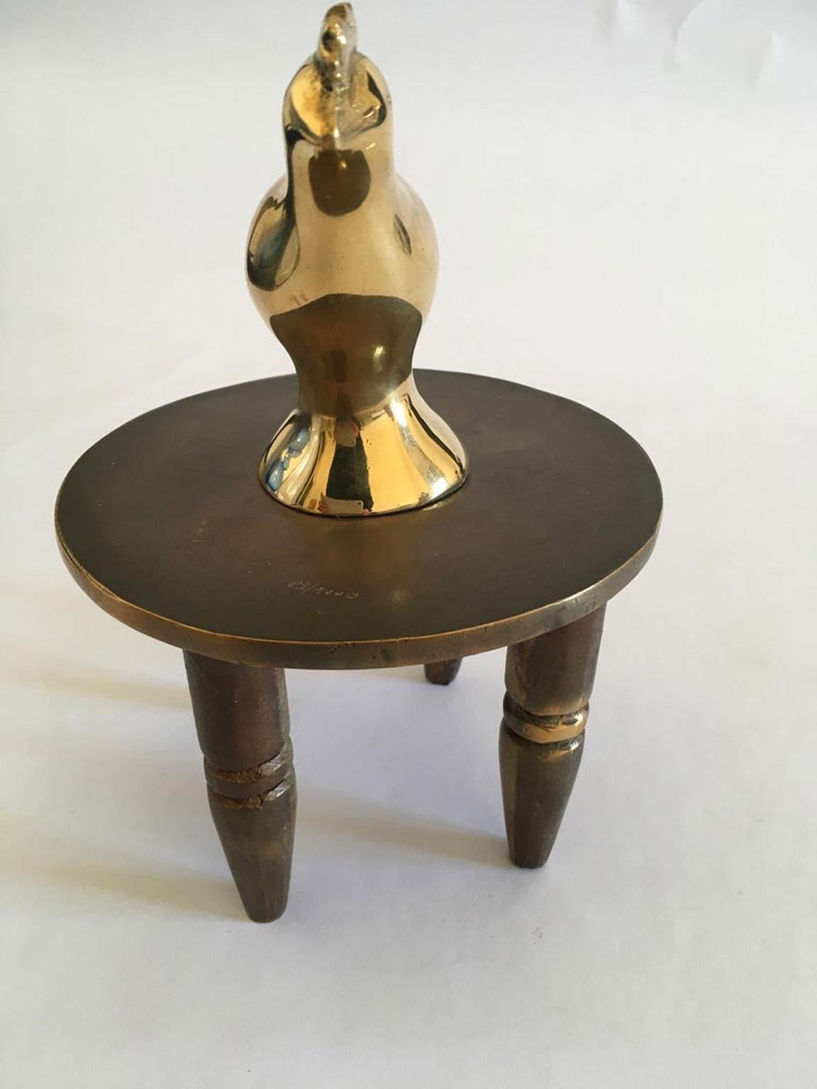 Italy 1982 Post Modern Abstract Bronze Sculpture Lucky Charm by Concetto Pozzati For Sale 6