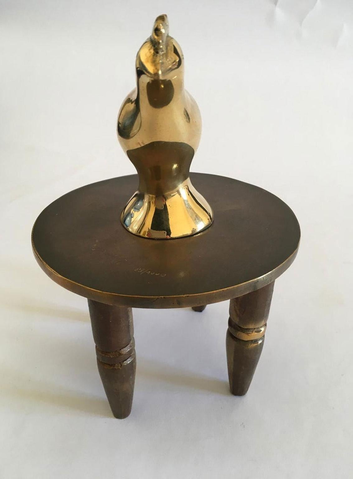 Italy 1982 Post Modern Abstract Bronze Sculpture Lucky Charm by Concetto Pozzati For Sale 7