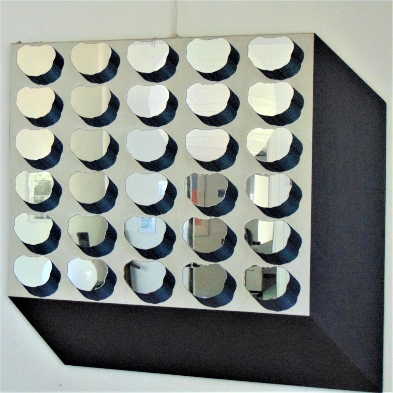 1968 Mirrored Pop Art Wall Sculpture, Concetto Pozzati, Acrylic on Canvas, Italy For Sale 5