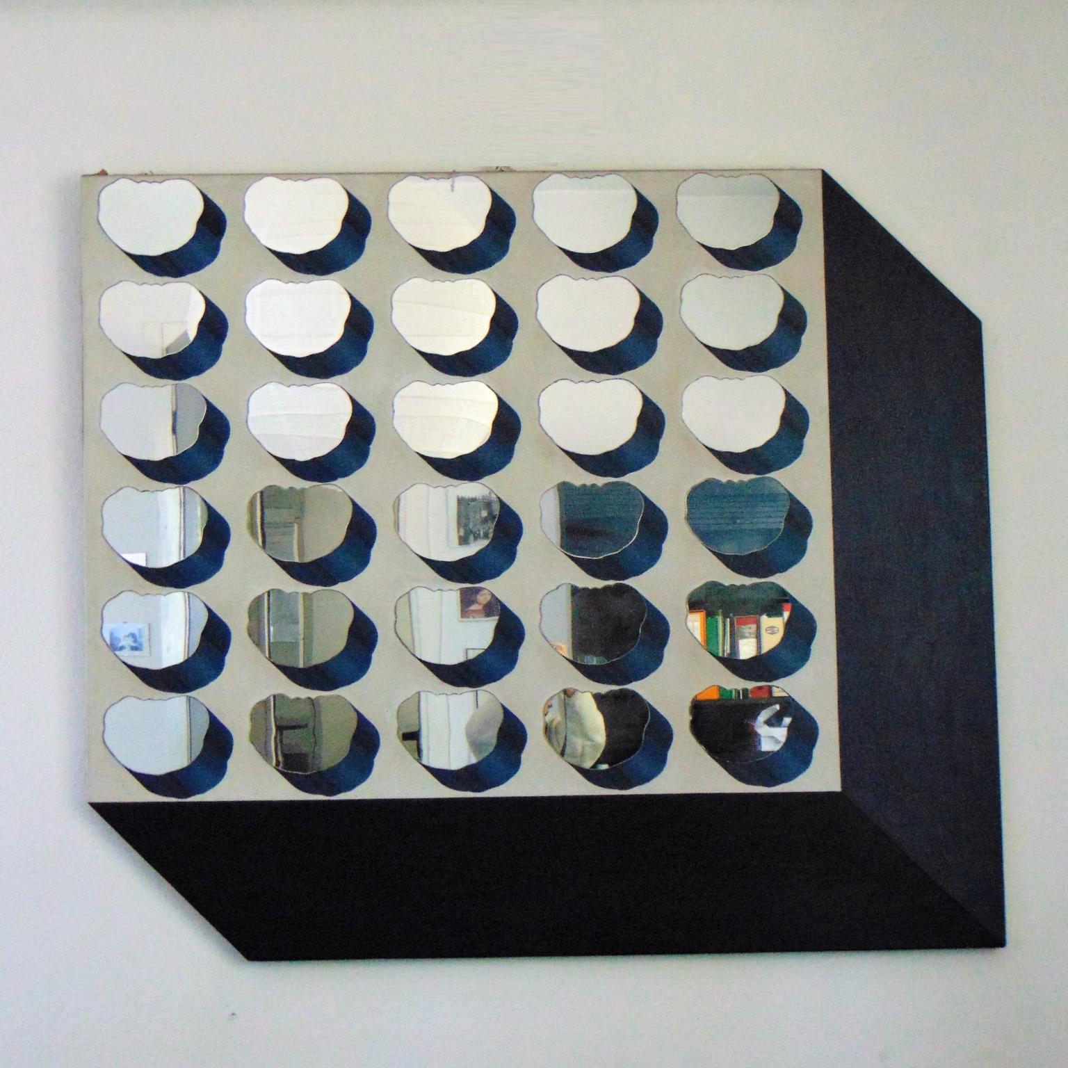 Verspiegelte Pop-Art-Wandskulptur aus dem Jahr 1968, Concetto Pozzati, Acryl auf Leinwand, Italien im Angebot 10