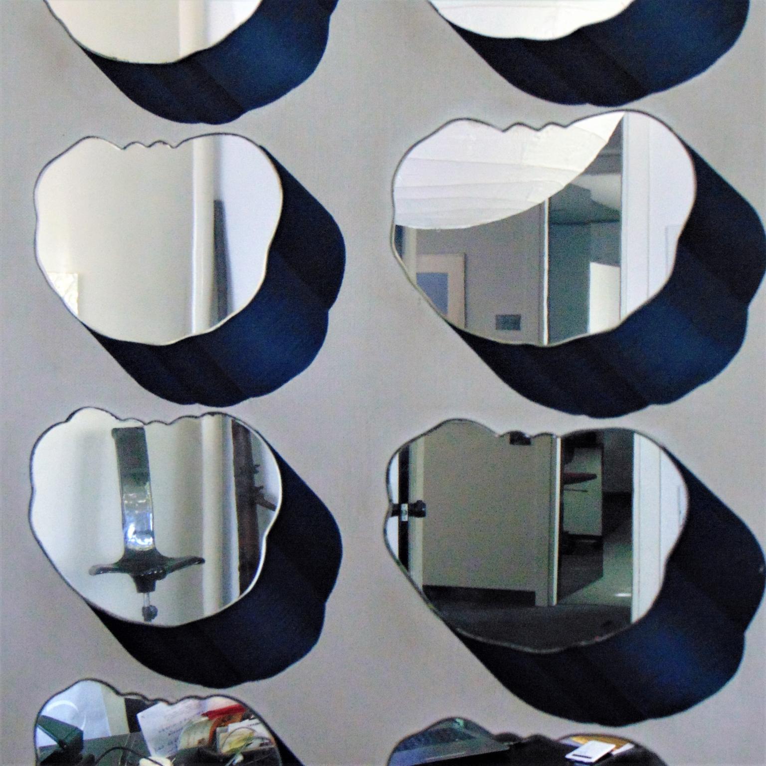 1968 Mirrored Pop Art Wall Sculpture, Concetto Pozzati, Acrylic on Canvas, Italy For Sale 1